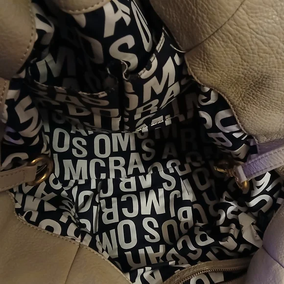 ✨ Marc by Marc Jacobs Classic Q Workwear Leather Satchel Tote Bag Beige Cream - Picture 14 of 16